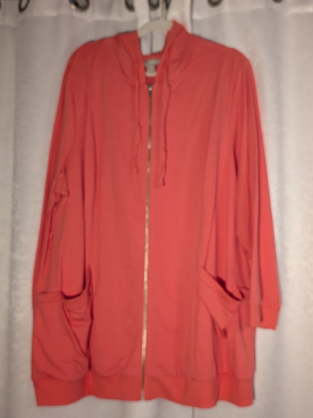 Woman within 26/28 Coral Zip Hoodie with Hood and Pockets